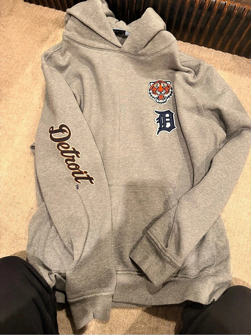 GREYSON Detroit Tigers Rally Hoodie Gray Size Small